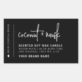 Elegantes, minimalistisches Etikett für Kerzen Rechteckiger Aufkleber (Vorderseite)