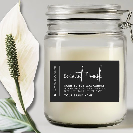 Elegantes, minimalistisches Etikett für Kerzen Rechteckiger Aufkleber