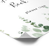 Elegantes Minimalistisches Eucalyptus Gästebuchzei Poster (Ecke)