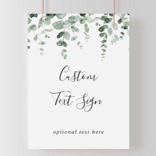 Elegantes Minimalistisches Eukalyptus-benutzerdefi Poster