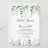 Elegantes Minimalistisches Eukalyptus-Brautparty Einladung (Vorderseite)