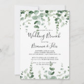 Elegantes Minimalistisches Eukalyptus Wedding Brun Einladung (Vorderseite)