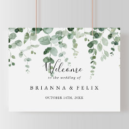 Elegantes Minimalistisches Eukalyptus Wedding Will Poster