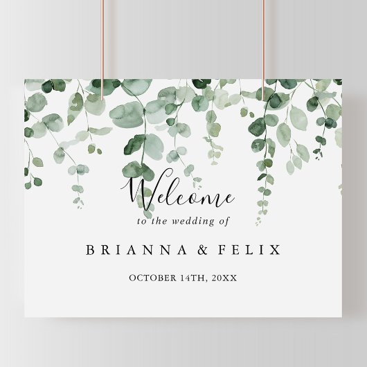 Elegantes Minimalistisches Eukalyptus Wedding Will Poster