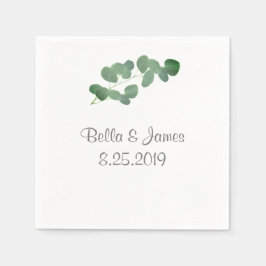 Elegantes Minimalistisches Eukalyptuspapier Napkin Serviette