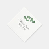 Elegantes Minimalistisches Eukalyptuspapier Napkin Serviette (Ecke)