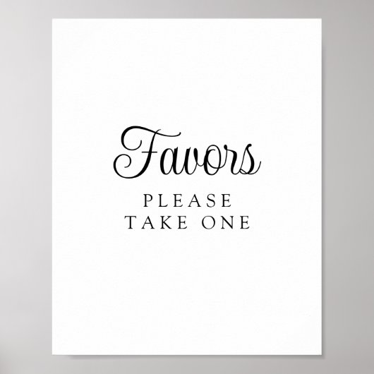 Elegantes Minimalistisches "Favoriten - Bitte nimm Poster (Vorne)