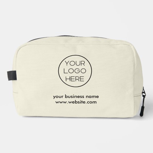 Elegantes Minimalistisches Firmenlogo | Beige Waschbeutel (Vorderseite)