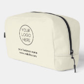Elegantes Minimalistisches Firmenlogo | Beige Waschbeutel (Rechte Ecke)