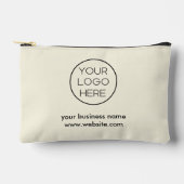 Elegantes Minimalistisches Firmenlogo | Creme Zubehörtasche (Vorderseite)