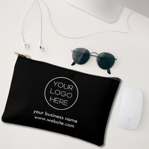 Elegantes Minimalistisches Firmenlogo Schwarz Zubehörtasche