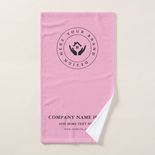 Elegantes Minimalistisches Firmenlogo und Text Badhandtuch Set (Handtuch)