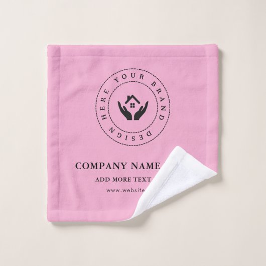 Elegantes Minimalistisches Firmenlogo und Text Badhandtuch Set (Waschlappen)