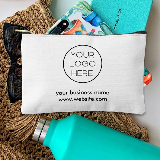 Elegantes Minimalistisches Firmenlogo | weiß Zubehörtasche