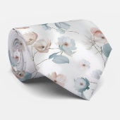Elegantes Minimalistisches Floral-Aquarellmuster Krawatte (Gerollt)