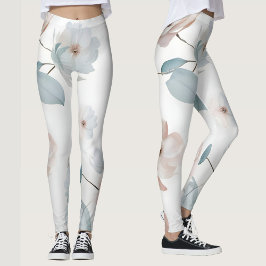 Elegantes Minimalistisches Floral-Aquarellmuster Leggings