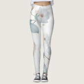 Elegantes Minimalistisches Floral-Aquarellmuster Leggings (Vorderseite)