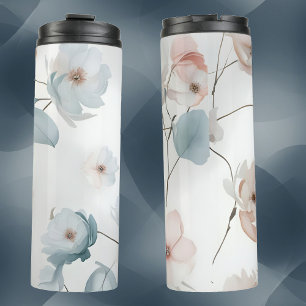 Elegantes Minimalistisches Floral-Aquarellmuster Thermosbecher