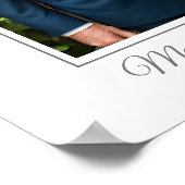 Elegantes Minimalistisches Foto 25. Hochzeitstag Poster (Ecke)