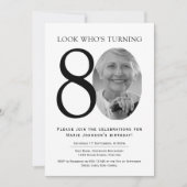 Elegantes Minimalistisches Foto 80. Geburtstag Einladung (Vorderseite)