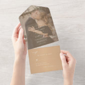 Elegantes minimalistisches Foto All In One Einladung (Abreißtisch)