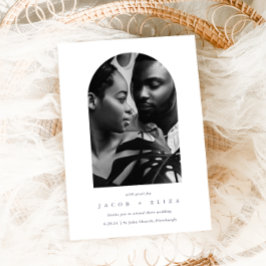 Elegantes Minimalistisches Foto Arch Wedding Einladung