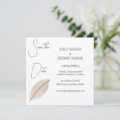 Elegantes minimalistisches Foto aus abstraktem Bla Save The Date (Stehend Vorderseite)