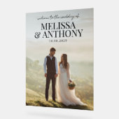 Elegantes Minimalistisches Foto Begrüßung Acrylschild (Winkel)