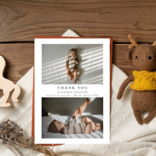 Elegantes Minimalistisches Foto Danke Baby Dusche