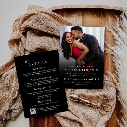 Elegantes Minimalistisches Foto Einladung zur Hoch