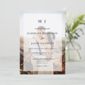 Elegantes Minimalistisches Foto Erste Monogramm Ho Einladung (Stehend Vorderseite)