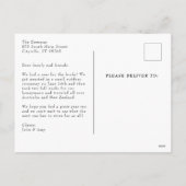 Elegantes Minimalistisches Foto Feiertagspostkarte (Rückseite)