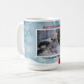 Elegantes Minimalistisches Foto Frohe Weihnachten Kaffeetasse (Vorderseite Links)