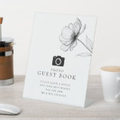 Elegantes Minimalistisches Foto Gästebuch Sockelschild (In SItu)