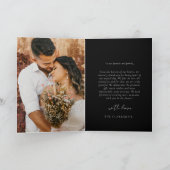 Elegantes Minimalistisches Foto Hochzeit Dankeschö Dankeskarte (Innenseite)