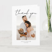 Elegantes Minimalistisches Foto Hochzeit Dankeschö Dankeskarte (Vorderseite)