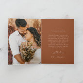 Elegantes Minimalistisches Foto Hochzeit Dankeschö Dankeskarte (Innenseite)