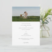 Elegantes Minimalistisches Foto Hochzeit Einladung (Stehend Vorderseite)