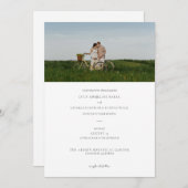 Elegantes Minimalistisches Foto Hochzeit Einladung (Vorne/Hinten)