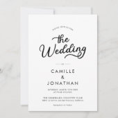 Elegantes Minimalistisches Foto Hochzeit Einladung (Vorderseite)