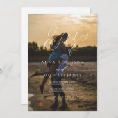Elegantes Minimalistisches Foto Hochzeit Einladung (Vorne/Hinten)