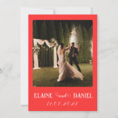 Elegantes Minimalistisches Foto Hochzeit Einladung (Rückseite)