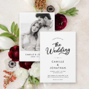 Elegantes Minimalistisches Foto Hochzeit Einladung