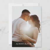 Elegantes Minimalistisches Foto Hochzeit Einladung (Rückseite)