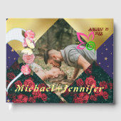 Elegantes Minimalistisches Foto Hochzeit Gästebuch (Vorderseite)