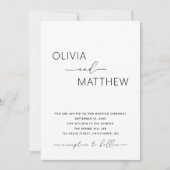 Elegantes Minimalistisches Foto Hochzeit + QR-Code Einladung (Vorderseite)