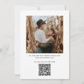Elegantes Minimalistisches Foto Hochzeit + QR-Code Einladung (Rückseite)