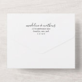 Elegantes Minimalistisches Foto Hochzeit Rsvp All In One Einladung (Rückseite)