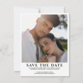 Elegantes Minimalistisches Foto Hochzeit Save The Date (Vorderseite)