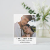 Elegantes Minimalistisches Foto Hochzeit Save The Date (Stehend Vorderseite)